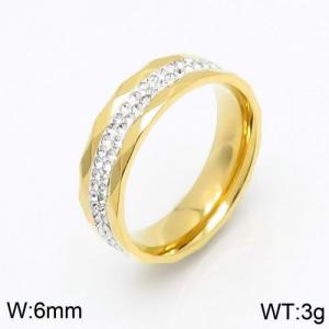 Stainless Steel Stone&Crystal Ring - KR88823-YH