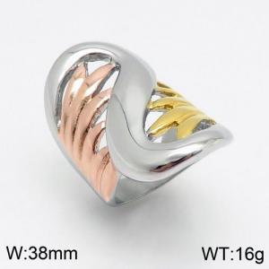 Stainless Steel Rose Gold-plating Ring - KR89093-LK
