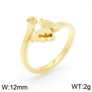 Stainless Steel Stone&Crystal Ring - KR90077-WX