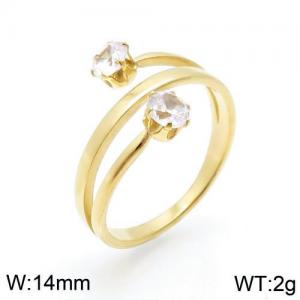 Stainless Steel Stone&Crystal Ring - KR90090-WX