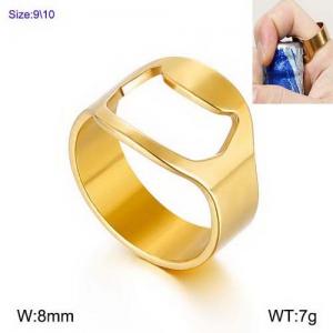 Stainless Steel Gold-plating Ring - KR91508-WGHB