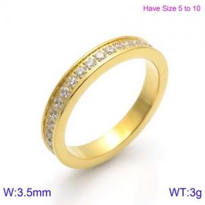 Stainless Steel Stone&Crystal Ring - KR91525-K