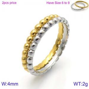 Stainless Steel Gold-plating Ring - KR91531-K
