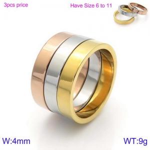 Stainless Steel Rose Gold-plating Ring - KR91534-K