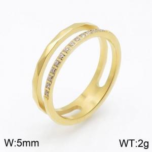 Stainless Steel Stone&Crystal Ring - KR91737-WX