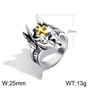 Stainless Steel Gold-plating Ring - KR91753-WGTY