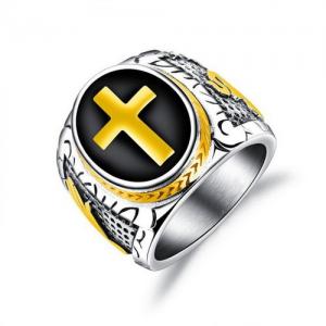 Stainless Steel Gold-plating Ring - KR91758-WGTY