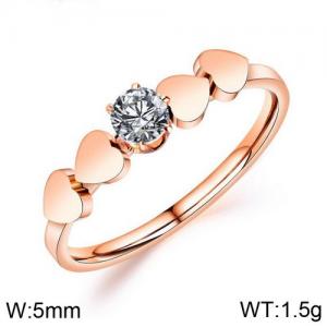 Stainless Steel Stone&Crystal Ring - KR91762-WGTY