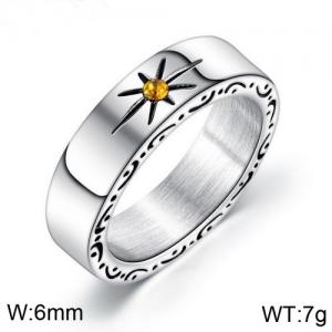 Stainless Steel Stone&Crystal Ring - KR91765-WGTY