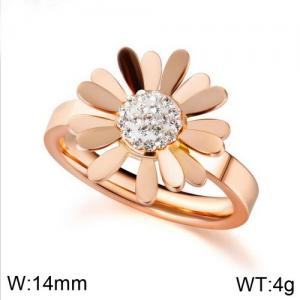 Stainless Steel Stone&Crystal Ring - KR91766-WGTY