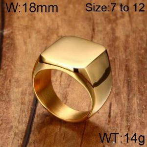 Stainless Steel Gold-plating Ring - KR91828-WGSF
