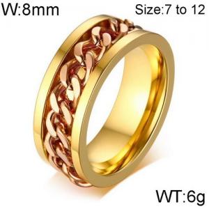 Stainless Steel Gold-plating Ring - KR91837-WGSF