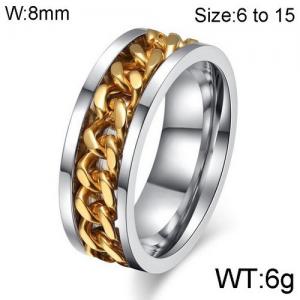 Stainless Steel Gold-plating Ring - KR91838-WGSF