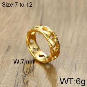 Stainless Steel Gold-plating Ring - KR91855-WGSF