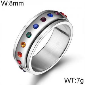 Stainless Steel Stone&Crystal Ring - KR91872-WGSF