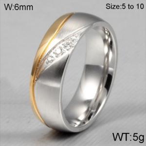 Stainless Steel Stone&Crystal Ring - KR91880-WGSF