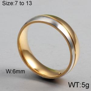 Stainless Steel Gold-plating Ring - KR91881-WGSF