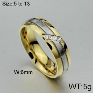 Stainless Steel Stone&Crystal Ring - KR91902-WGSF