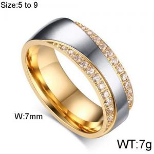 Stainless Steel Stone&Crystal Ring - KR91908-WGSF