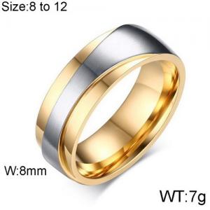 Stainless Steel Gold-plating Ring - KR91909-WGSF