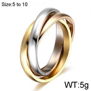 Stainless Steel Gold-plating Ring - KR91924-WGSF