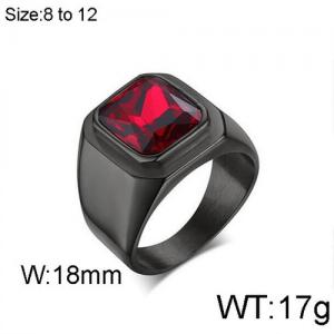 Stainless Steel Stone&Crystal Ring - KR91927-WGSF