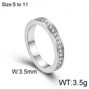 Stainless Steel Stone&Crystal Ring - KR92126-WGQF