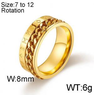 Stainless Steel Gold-plating Ring - KR92150-WGQF