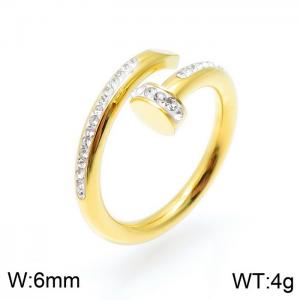 Stainless Steel Stone&Crystal Ring - KR92156-YH