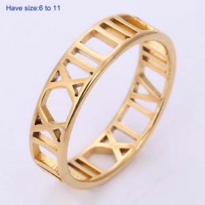 Stainless Steel Gold-plating Ring - KR92188-WGQZ