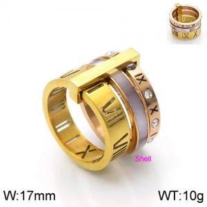 Stainless Steel Stone&Crystal Ring - KR92260-GC