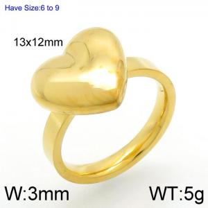 Stainless Steel Gold-plating Ring - KR92349-Z