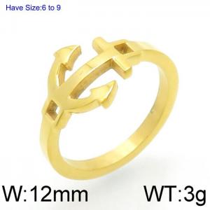 Stainless Steel Gold-plating Ring - KR92350-Z