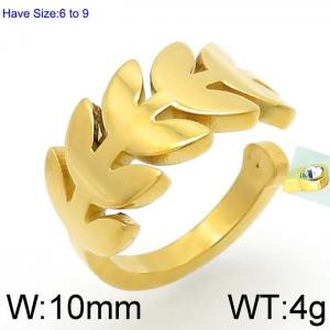 Stainless Steel Gold-plating Ring - KR92353-Z