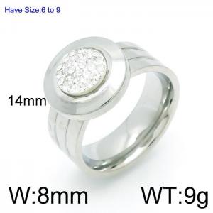 Stainless Steel Stone&Crystal Ring - KR92356-Z