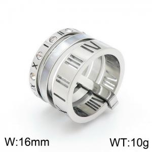 Stainless Steel Stone&Crystal Ring - KR92464-K