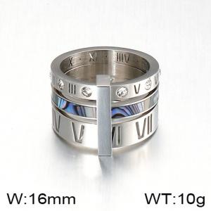 Stainless Steel Stone&Crystal Ring - KR92483-K