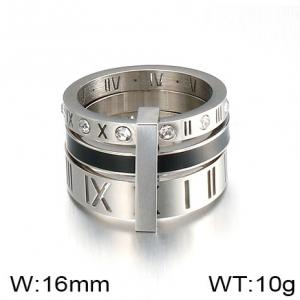 Stainless Steel Stone&Crystal Ring - KR92484-K