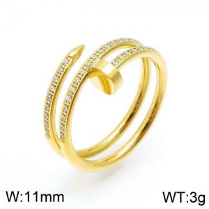 Stainless Steel Stone&Crystal Ring - KR92729-WX