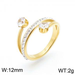 Stainless Steel Stone&Crystal Ring - KR92732-WX