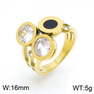 Stainless Steel Stone&Crystal Ring - KR92738-WX