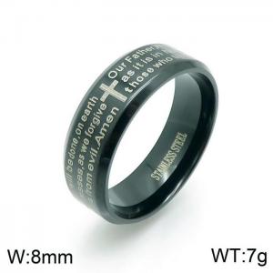 Stainless Steel Black-plating Ring - KR92900-YY