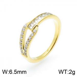 Stainless Steel Stone&Crystal Ring - KR92921-YH