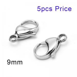 SS Lobster Clasp--9mm---5pcs Pirce - KRP100