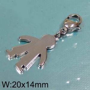 Stainless Steel Charms with Lobster - KRP756-Z