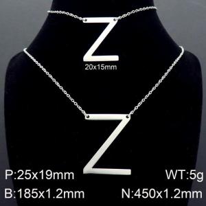 Steel Letter Z Bracelet Necklace Women's O-shaped Chain Set - KS116492-K