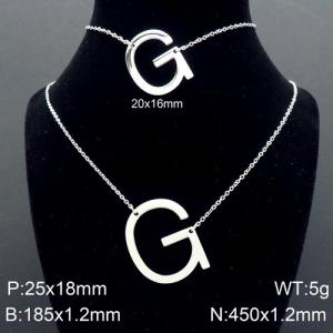 Steel Letter G Bracelet Necklace Women's O-shaped Chain Set - KS116501-K