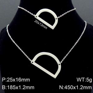 Steel Letter D Bracelet Necklace Women's O-shaped Chain Set - KS116505-K