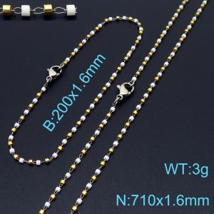 Fashion simple mixed color between beads chain women's bracelet necklace accessories - KS197355-Z