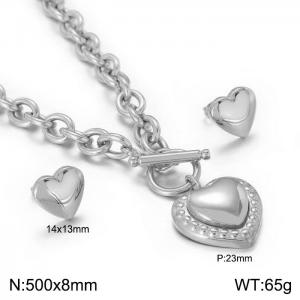 Stainless steel heart-shaped set - KS199591-Z